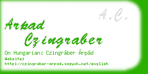 arpad czingraber business card