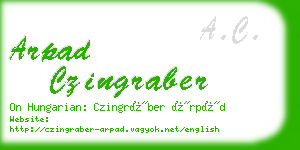 arpad czingraber business card